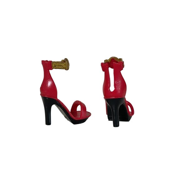 Rainbow High Doll Deluxe Fashion Closet Red Black Gold Ankle Strap High Heels - Picture 4 of 4